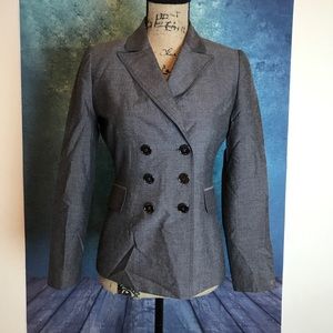 TAHARI 6 Buttons Leopard Gray Career Blazer 2P